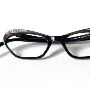 Petite Fit Oval Cat Eye MCM Eyeglasses NOS 1950s Rhinestone Glasses Frame France